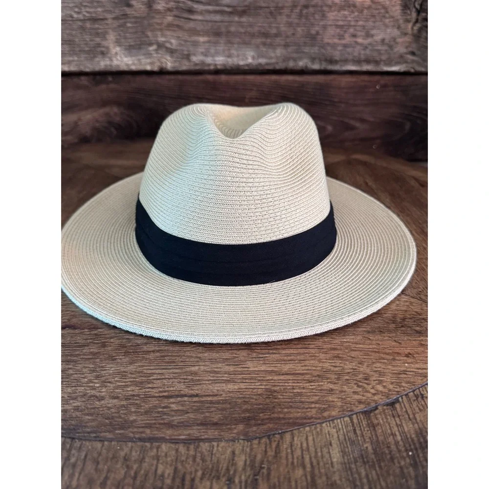Stanton Australia SD800 Fine Toyo Straw Fedora Hat Cream Black M/L Adjustable